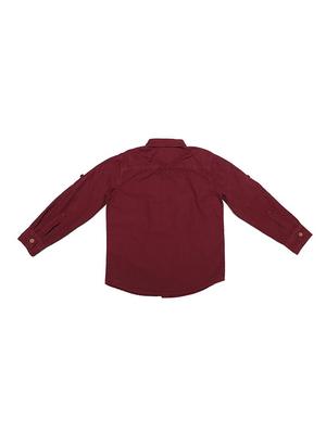 red cotton blend shirt - 15609059 - Standard Image - 2