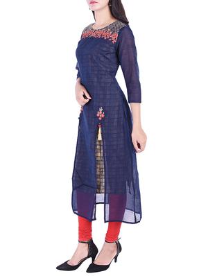 Embroidered layered kurta with tassels - 15609207 - Standard Image - 2