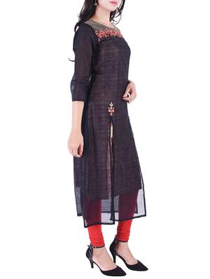 Embroidered layered kurta with tassels - 15609210 - Standard Image - 2