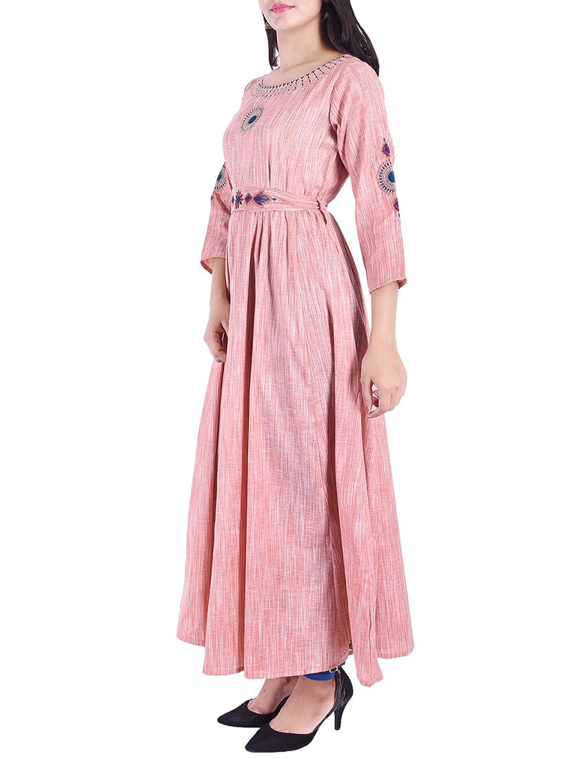 Embroidered flared kurta - 15609219 - Zoom Image - 2