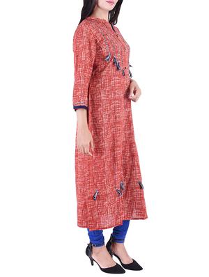 Printed straight kurta with tassels - 15609220 - Standard Image - 2