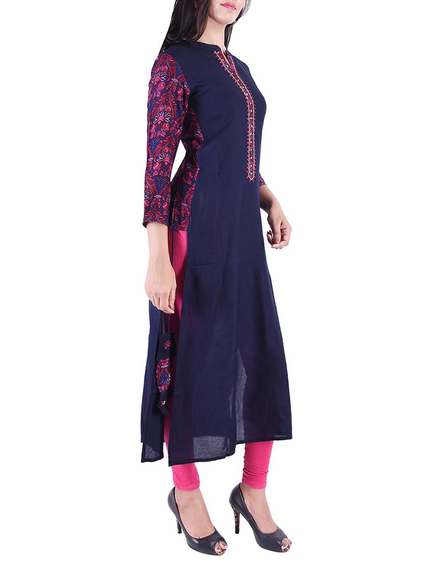 Embroidered straight kurta - 15609224 - Zoom Image - 2