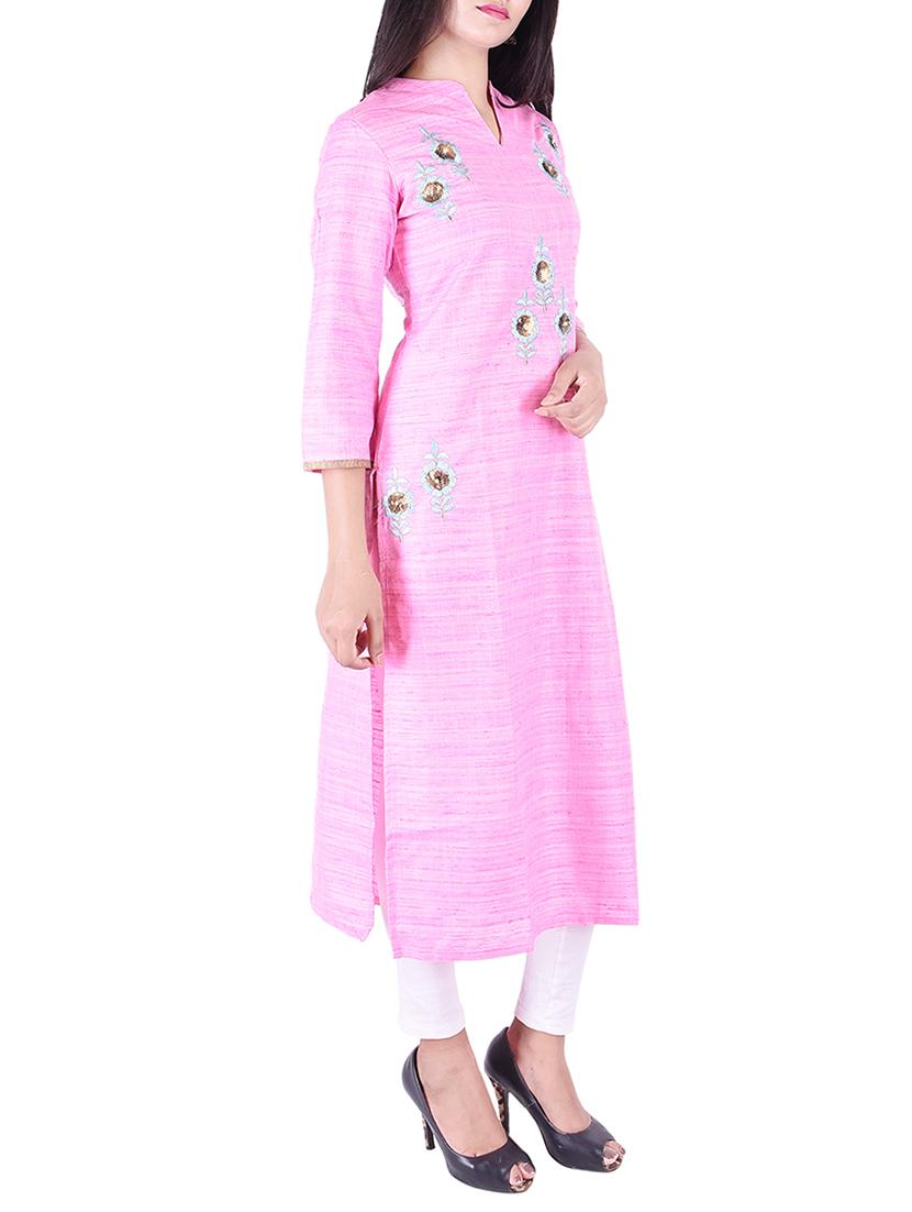 Embroidered straight kurta - 15609235 - Zoom Image - 2