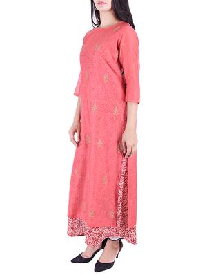 chanderi layered kurta - 15609237 - Standard Image - 2