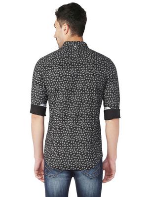 black cotton blend casual shirt - 15609266 - Standard Image - 2