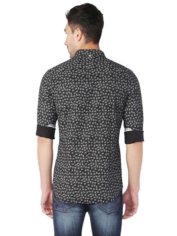 black cotton blend casual shirt - 15609266 - Zoom Image - 2