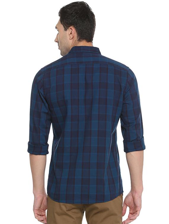 blue cotton casual shirt - 15609269 - Zoom Image - 2