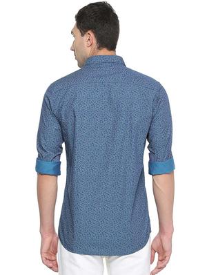 blue cotton casual shirt - 15609270 - Standard Image - 2