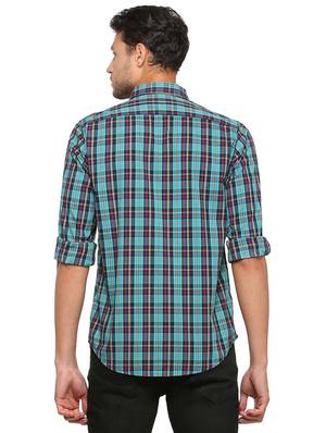 blue cotton linen casual shirt - 15609276 - Standard Image - 2