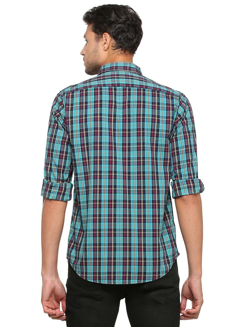 blue cotton linen casual shirt - 15609276 - Zoom Image - 2