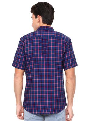 blue polyester blend casual shirt - 15609282 - Standard Image - 2
