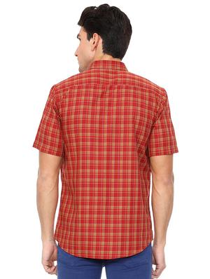 red cotton casual shirt - 15609284 - Standard Image - 2