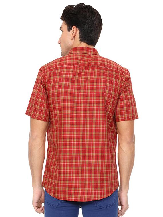 red cotton casual shirt - 15609284 - Zoom Image - 2