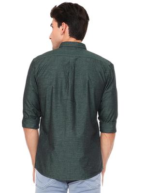 green cotton blend casual shirt - 15609286 - Standard Image - 2