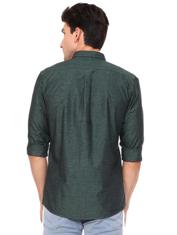 green cotton blend casual shirt - 15609286 - Zoom Image - 2