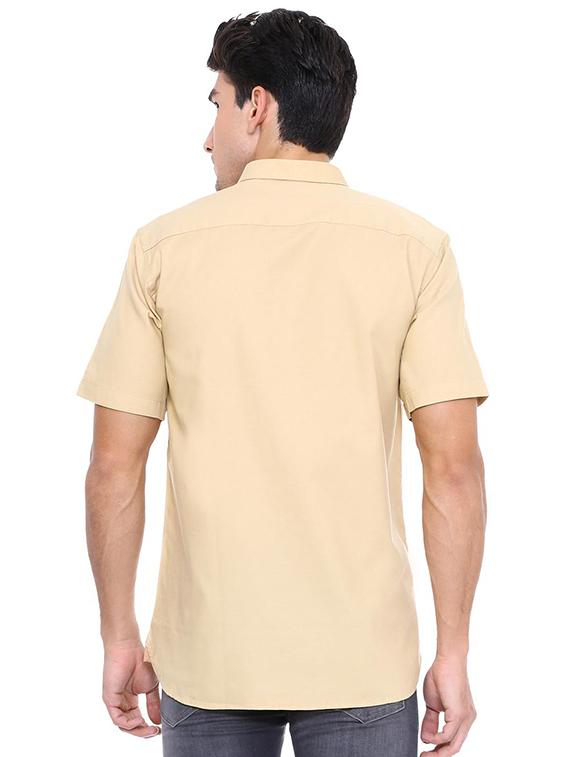 beige cotton blend casual shirt - 15609287 - Zoom Image - 2
