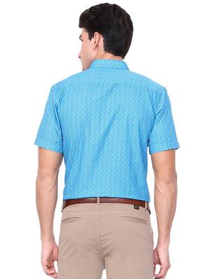 blue cotton casual shirt - 15609295 - Standard Image - 2