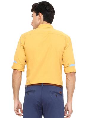 yellow cotton blend casual shirt - 15609297 - Standard Image - 2