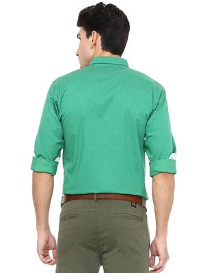 green cotton casual shirt - 15609302 - Standard Image - 2