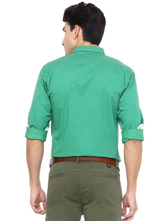 green cotton casual shirt - 15609302 - Zoom Image - 2
