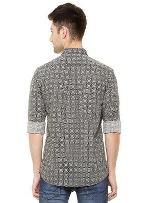 black cotton casual shirt - 15609307 - Standard Image - 2