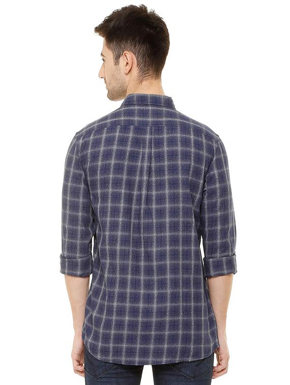 blue cotton casual shirt - 15609312 - Zoom Image - 2