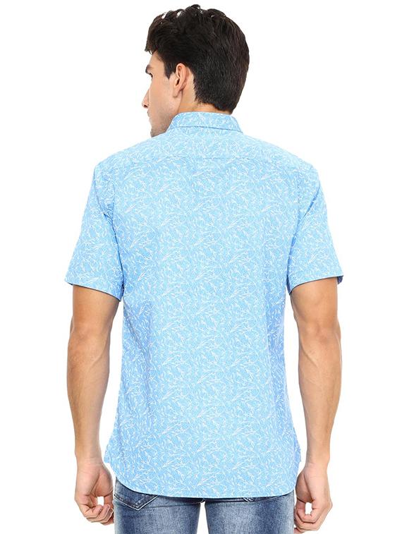 blue cotton casual shirt - 15609331 - Zoom Image - 2