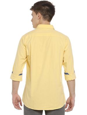 yellow cotton casual shirt - 15609334 - Standard Image - 2