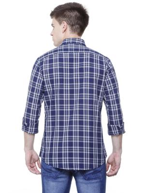 blue cotton casual shirt - 15609355 - Standard Image - 2