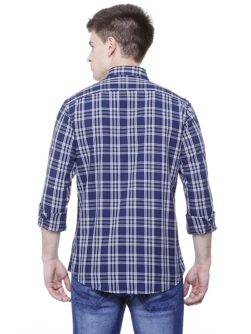blue cotton casual shirt - 15609355 - Zoom Image - 2