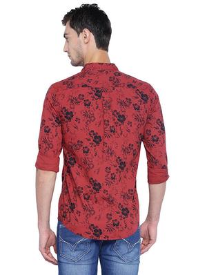 red cotton casual shirt - 15609384 - Standard Image - 2