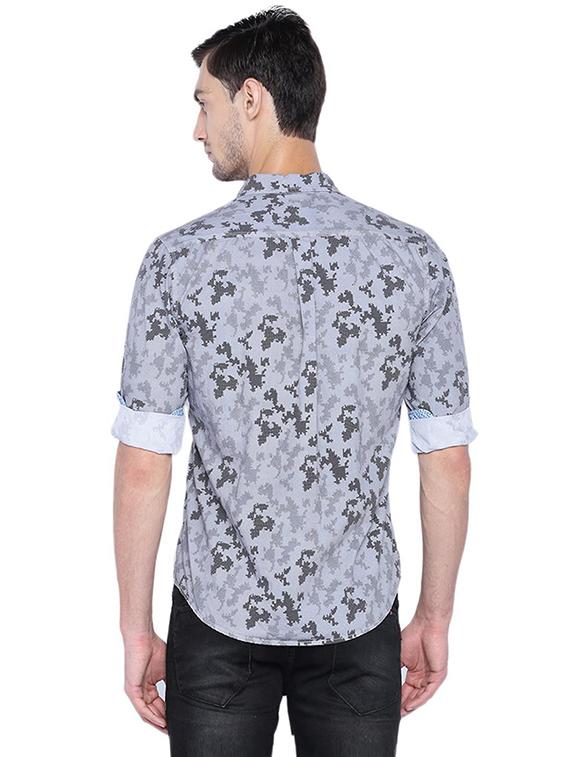 grey cotton casual shirt - 15609385 - Zoom Image - 2