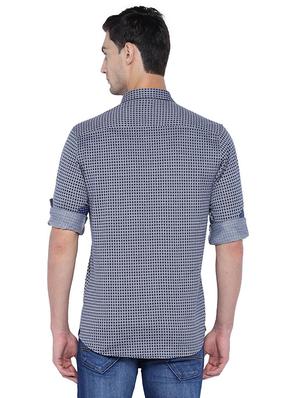 grey cotton casual shirt - 15609386 - Standard Image - 2