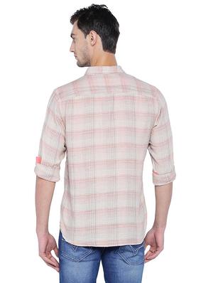 beige cotton blend casual shirt - 15609389 - Standard Image - 2