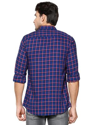 blue polyester blend casual shirt - 15609403 - Standard Image - 2