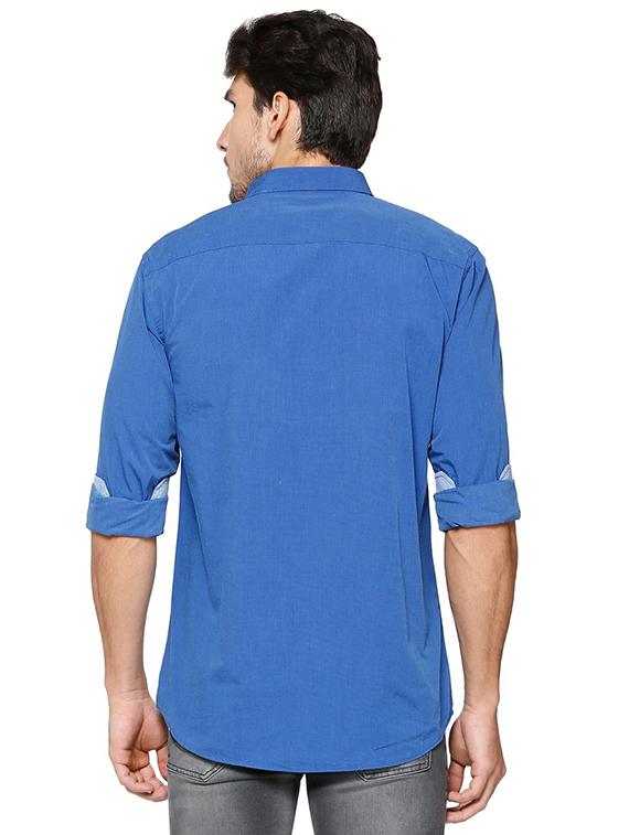 blue cotton casual shirt - 15609410 - Zoom Image - 2