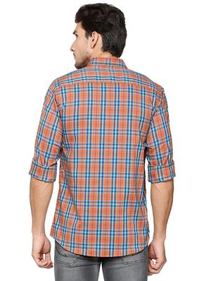 brown cotton blend casual shirt - 15609411 - Standard Image - 2