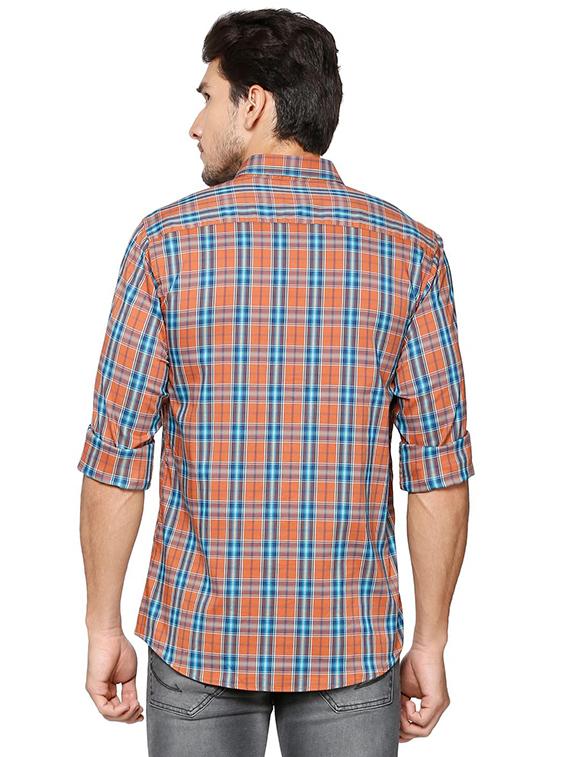 brown cotton blend casual shirt - 15609411 - Zoom Image - 2