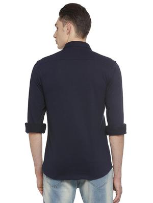 blue cotton casual shirt - 15609415 - Standard Image - 2
