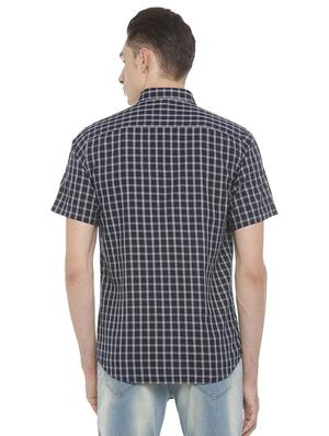 blue cotton casual shirt - 15609417 - Standard Image - 2