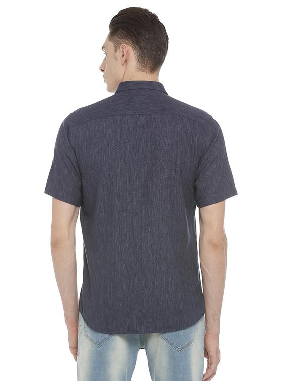 blue cotton blend casual shirt - 15609418 - Zoom Image - 2