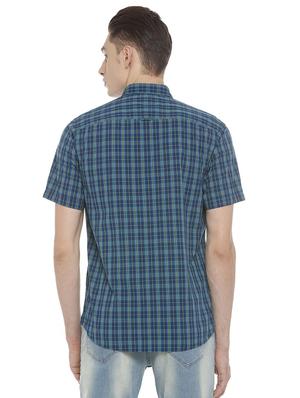 blue cotton casual shirt - 15609419 - Standard Image - 2