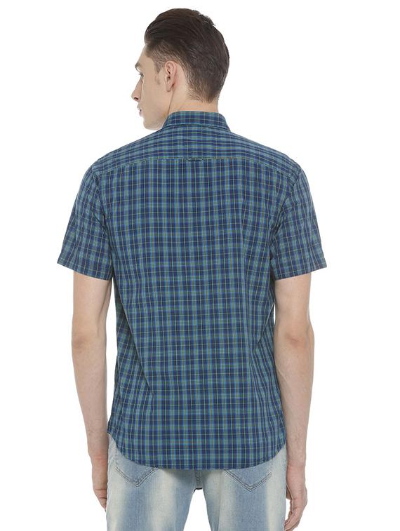 blue cotton casual shirt - 15609419 - Zoom Image - 2