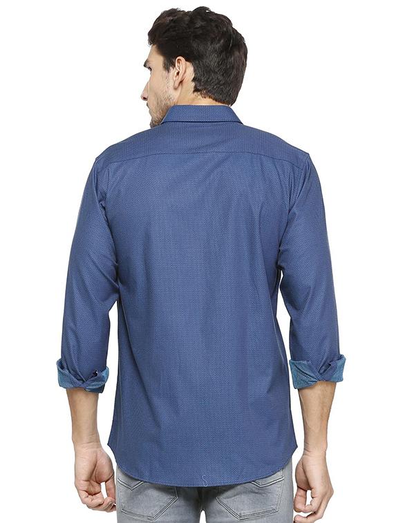 blue cotton casual shirt - 15609445 - Zoom Image - 2