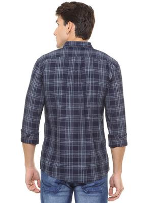 blue cotton casual shirt - 15609456 - Standard Image - 2