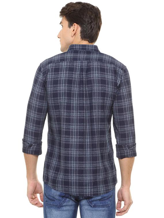blue cotton casual shirt - 15609456 - Zoom Image - 2