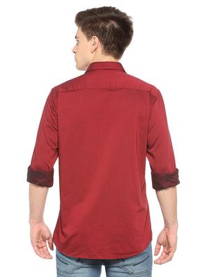 red cotton casual shirt - 15609457 - Standard Image - 2