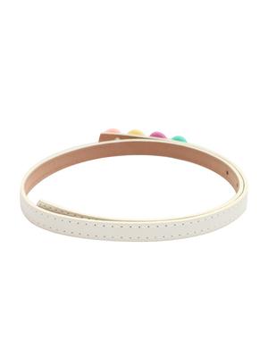 white leatherette belt - 15610511 - Standard Image - 2