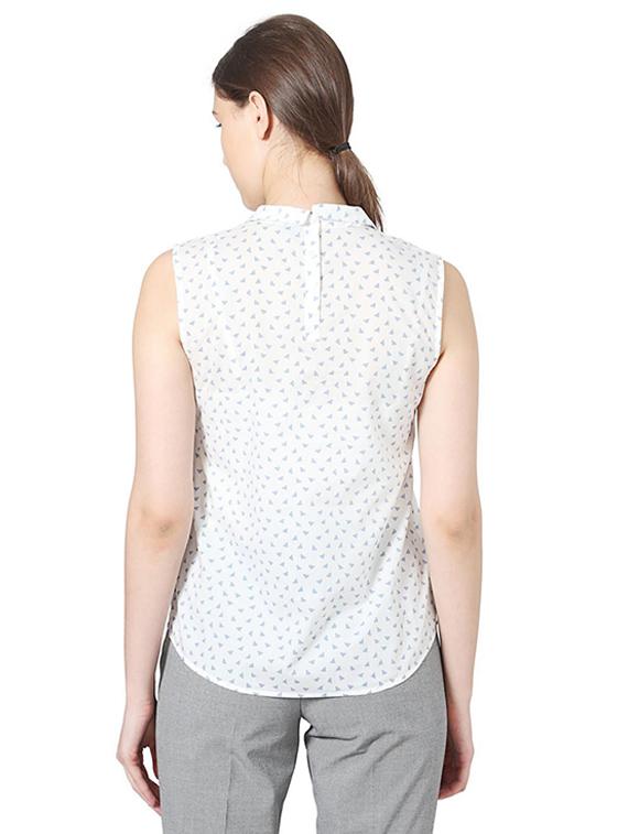 peter pan collar geometric print top - 15610750 - Zoom Image - 2