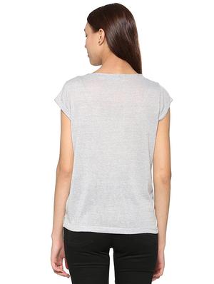 smoke grey short sleeved knitted top - 15610755 - Standard Image - 2